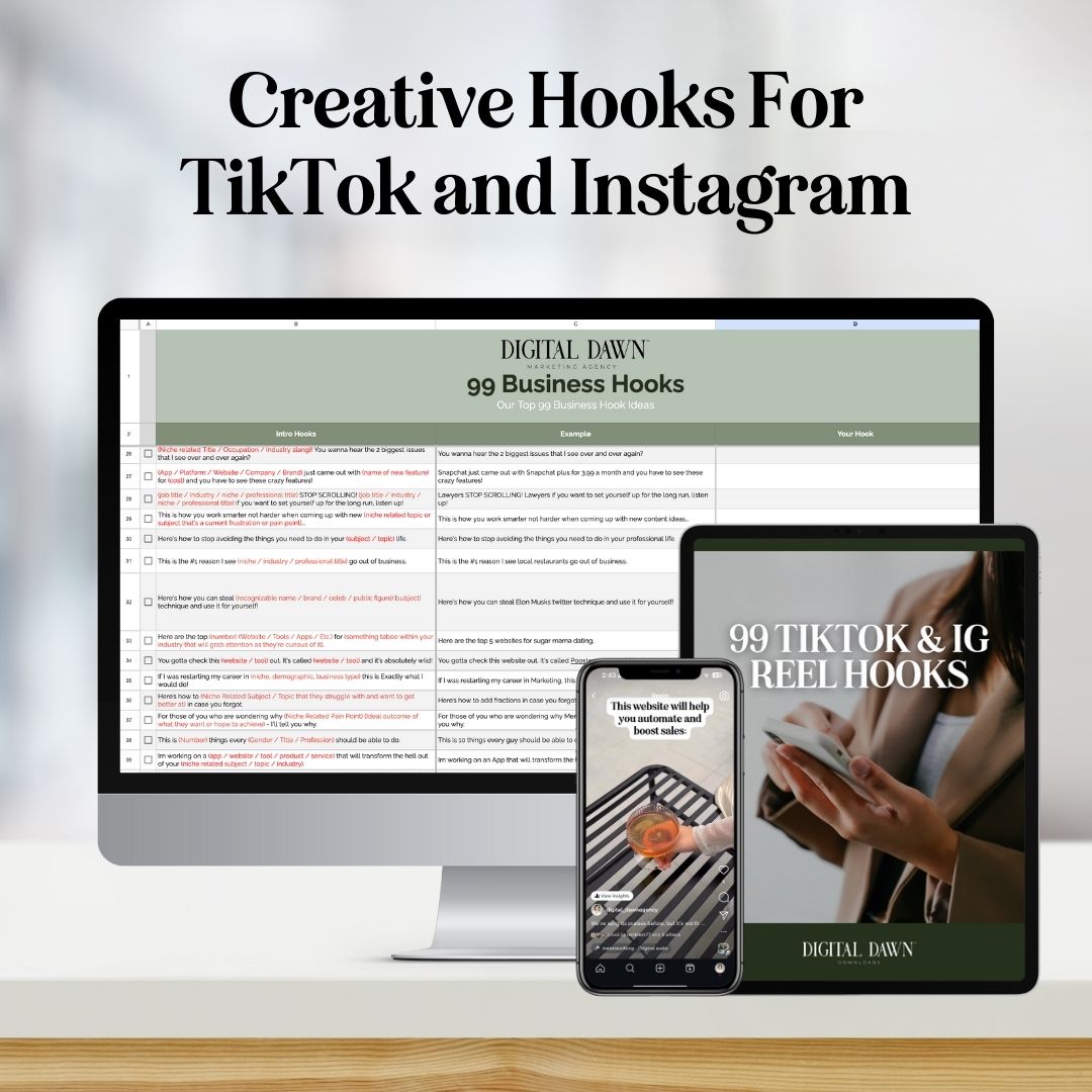 99 TikTok/Instagram Reel Hooks - Digital Dawn Downloads