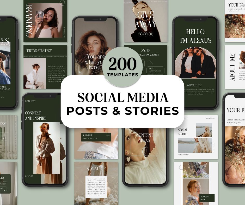 200 Social Media Templates - Featured - Digital Dawn Downloads