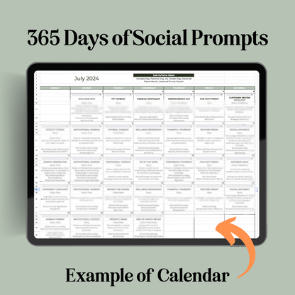 365 Days of Social Prompts - Specifically for Female eComm Business Owners - Digital Dawn Downloads