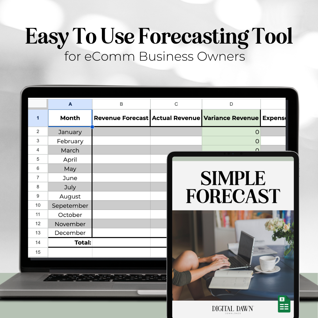 Easy To Use Forecasting Tool for eComm Business Owners - Digital Dawn Downloads