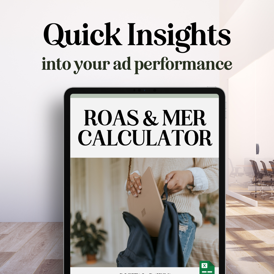 Return On Ad Spend (ROAS) & Marketing Efficiency Ration (MER) Calculator - Digital Dawn Downloads